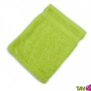 Gant de toilette Vert en ponge de coton biologique 21x16cm