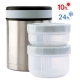 Lunch-box isotherme inox 1 litre, 2 compartiments + housse