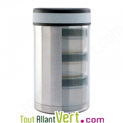 Lunch-box isotherme inox 1,5 litre, 3 compartiments