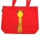 Sac cabas coton biologique Girafe Rouge, ferm par aimant, 43x32 cm