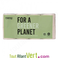 Papier toilette 100% recycl - Lot 8 rouleaux non blanchis