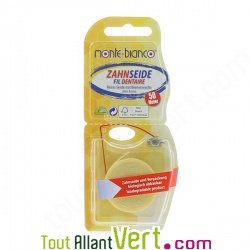 Fil dentaire pure soie  la cire d\'abeille, sans arme, Monte Bianco, 50M