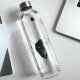 Bouteille en verre 1 litre bouchon inox Motif Noir
