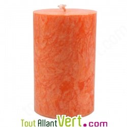 Grande Bougie cylindre Orange en stéarine 100% végétale, 50H