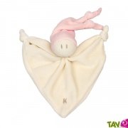 Doudou bébé en coton bio Rose Pastel, 17cm