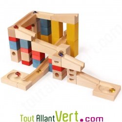 Grand Chteau toboggan  billes en bois , 68 lments