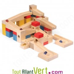 Grand Chteau toboggan  billes en bois , 68 lments