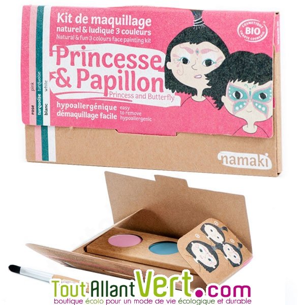 Kit de maquillage bio 3 couleurs, Princesse Papillon pour enfants achat  vente écologique - Acheter sur