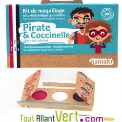 Kit maquillage bio enfant 3 couleurs, Pirate et Coccinelle