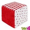 Cube hochet rouge en coton biologique, 7cm, Efie