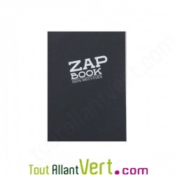 Bloc uni encoll recycl A6 Noir 320pages ZapBook