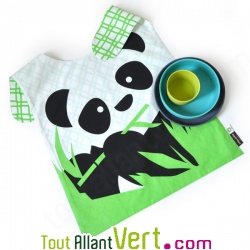 Coffret Assiette, Bol et Verre + Serviette pour enfant, Bambou et Coton Bio