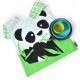 Coffret Assiette, Bol et Verre + Serviette pour enfant, Bambou et Coton Bio