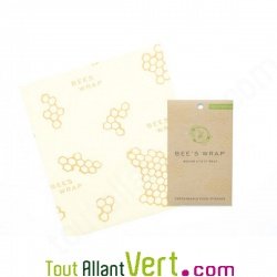 Emballage bio cire d\'abeille réutilisable Bee\'s wrap format moyen, 28x25.5 cm
