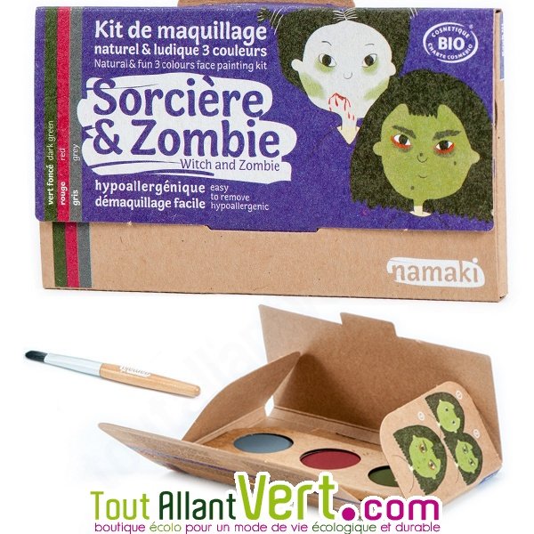 Kit maquillage bio enfant 3 couleurs, Sorcière et Zombie achat vente  écologique - Acheter sur