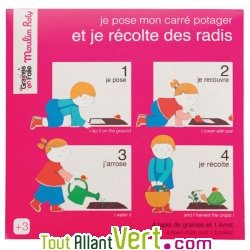 4 Tapis de graines de radis bio pour crer son carr potager, ds 3 ans