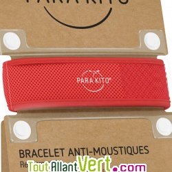 Bracelet anti moustiques aux huiles essentielles Parakito Rouge