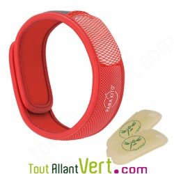 Bracelet anti moustiques aux huiles essentielles Parakito Rouge