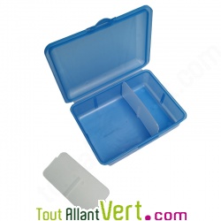 Boite  gouter enfant rigide cologique sans BPA bleu