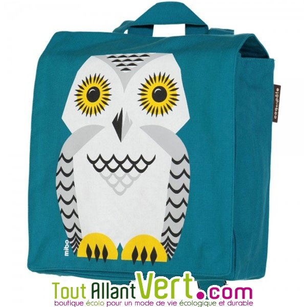 6 Sac biologique ans Enfant fond en dos sur à Chouette Bleu coton 2 IqwFrIf