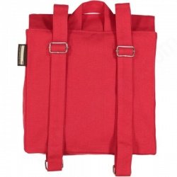Sac  dos enfant en coton bio Caribou rouge, 23 x 27 x 7,5 cm