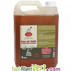 Savon Noir liquide Huile d\'olive et tournesol bio, nettoyant multi-usages 5 litres