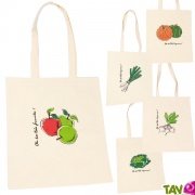 Tote bags, sacs en coton bio imprims fruits ou lgumes, 5 modles, Ah table!