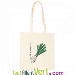 Tote bags, sac en coton bio illustré de poireaux oh les bios légumes!, Ah table!