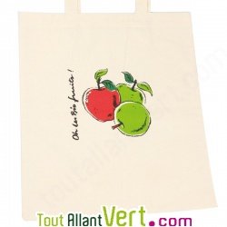 Tote bags, sac en coton bio illustr de pommes oh les bios fruits!, Ah table!