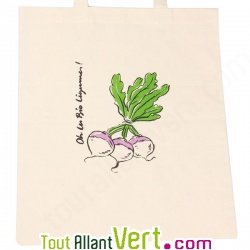 Tote bags, sac en coton bio illustré de navets oh les bios légumes!, Ah table!