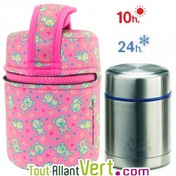 Lunch Box isotherme inox avec housse Souris Rose, 0,5L