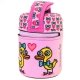 Lunch Box isotherme inox avec housse rose canards amoureux, 0,5L