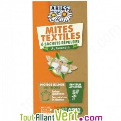 Anti-mites textiles aux fleurs de lavande, lot de 6 sachets tiroirs