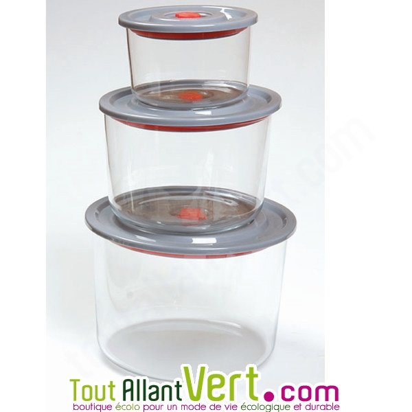 Set de 3 bocaux hermétiques réutilisables en verre, conservation sous vide  achat vente écologique - Acheter sur