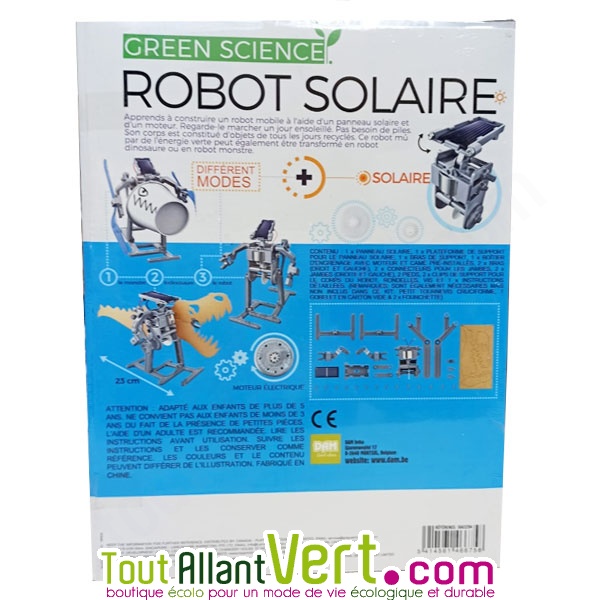 Mini robot solaire, jeu éducatif et scientifique, DIY à fabriquer