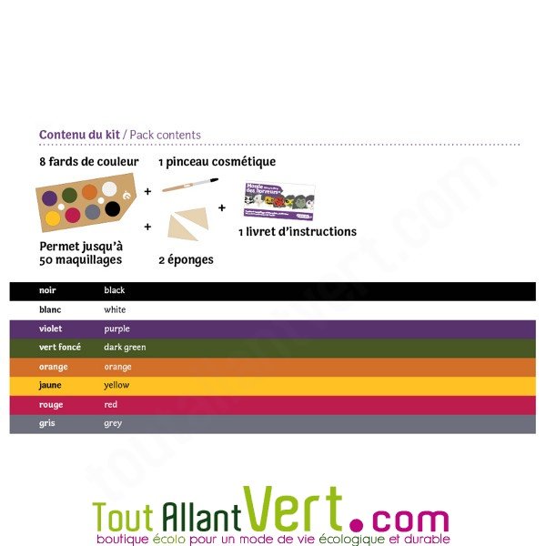 Kit maquillage bio enfant 3 couleurs, Pirate et Coccinelle achat vente  écologique - Acheter sur