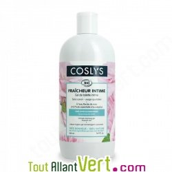 Gel toilette intime bio COSLYS à l\'eau florale de rose bio, 250ml ou 500ml