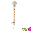 Accroche-ttine en bois naturel et perles en Ambre, Heimess