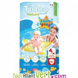 Couches et culottes de bain jetables écologiques, swim & play, Tidoo