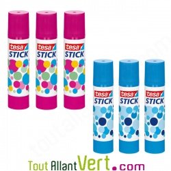 Lot 3 tubes de colle à papier 10g écologique en baton rond, Eco-logo