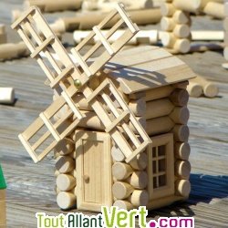 Moulin, jeu de construction en bois 47 pices