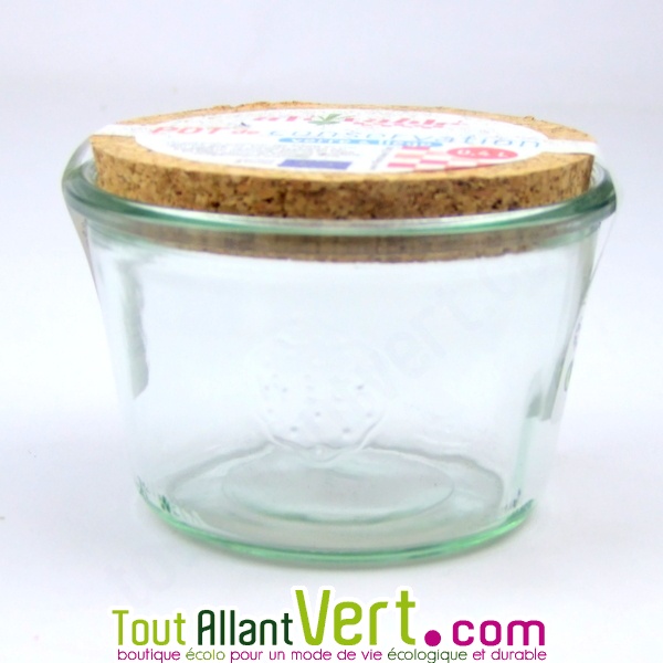 Pot de conservation en verre, bouchon liège 0.4L achat vente écologique -  Acheter sur