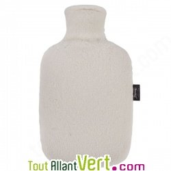 Bouillotte  eau Bio-plastique et Housse polaire recycl Crme, 1,6 litres