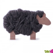 Woody le mouton en bois, jeu de tricot gris, 4 ans +