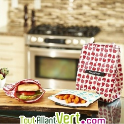 Sac isotherme lunchbag fruit rouge et blanc