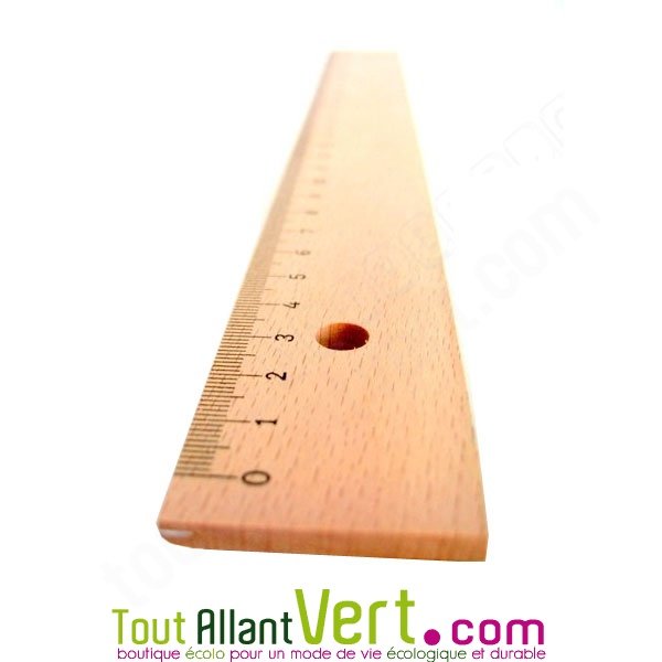 Règle 30 cm rigide en bois graduée en cm (pas de pouces) - Coop Zone