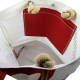 Sac cabas haut en voile de bateau recycl, blanc et rouge, 35x42cm