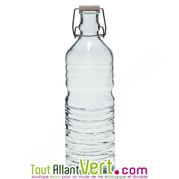 Bouteille en verre recyclé, bouchon étrier 1,5 litre achat vente écologique  - Acheter sur