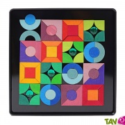 Puzzle créatif Magnétique 64 pièces, Triangle, carré et rond dans sa boite métal