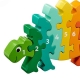 Puzzle en bois dinosaure avec nombres de 1 à 10